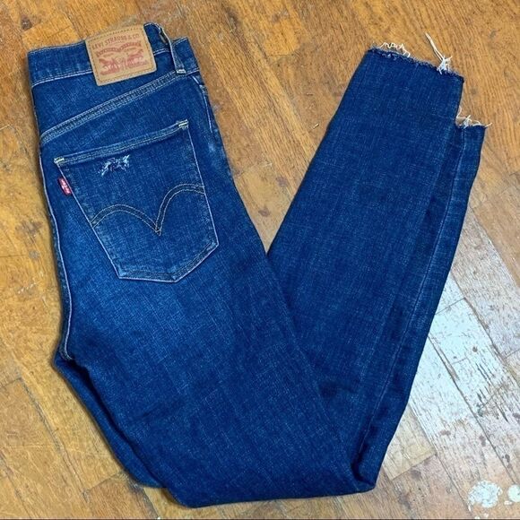 Levis Mile High Super Skinny Jeans Raw Hem 27 - Picture 8 of 9